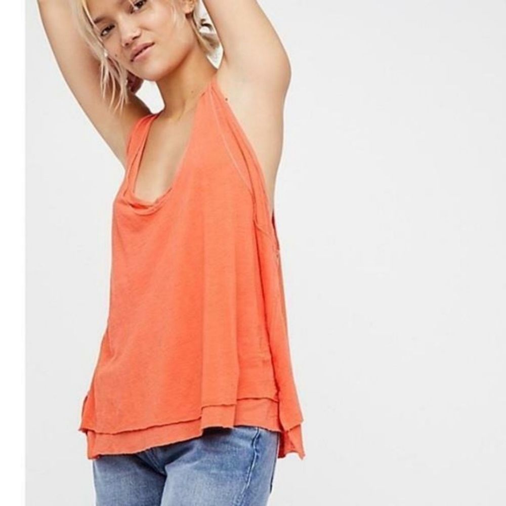 We The Free Karmen Racer Back Coral Tank Top